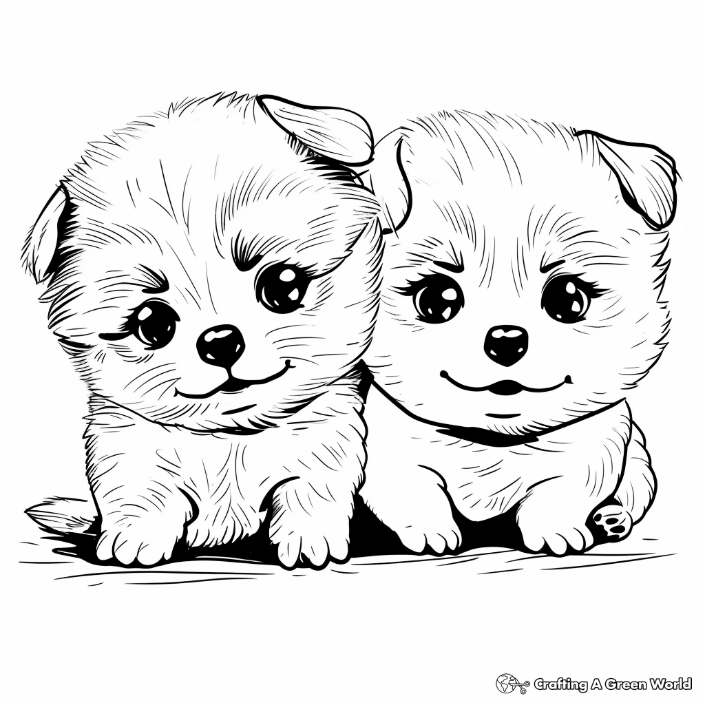 Two Puppies Coloring Pages Free Printable Two Puppies Coloring Pages Free Printable