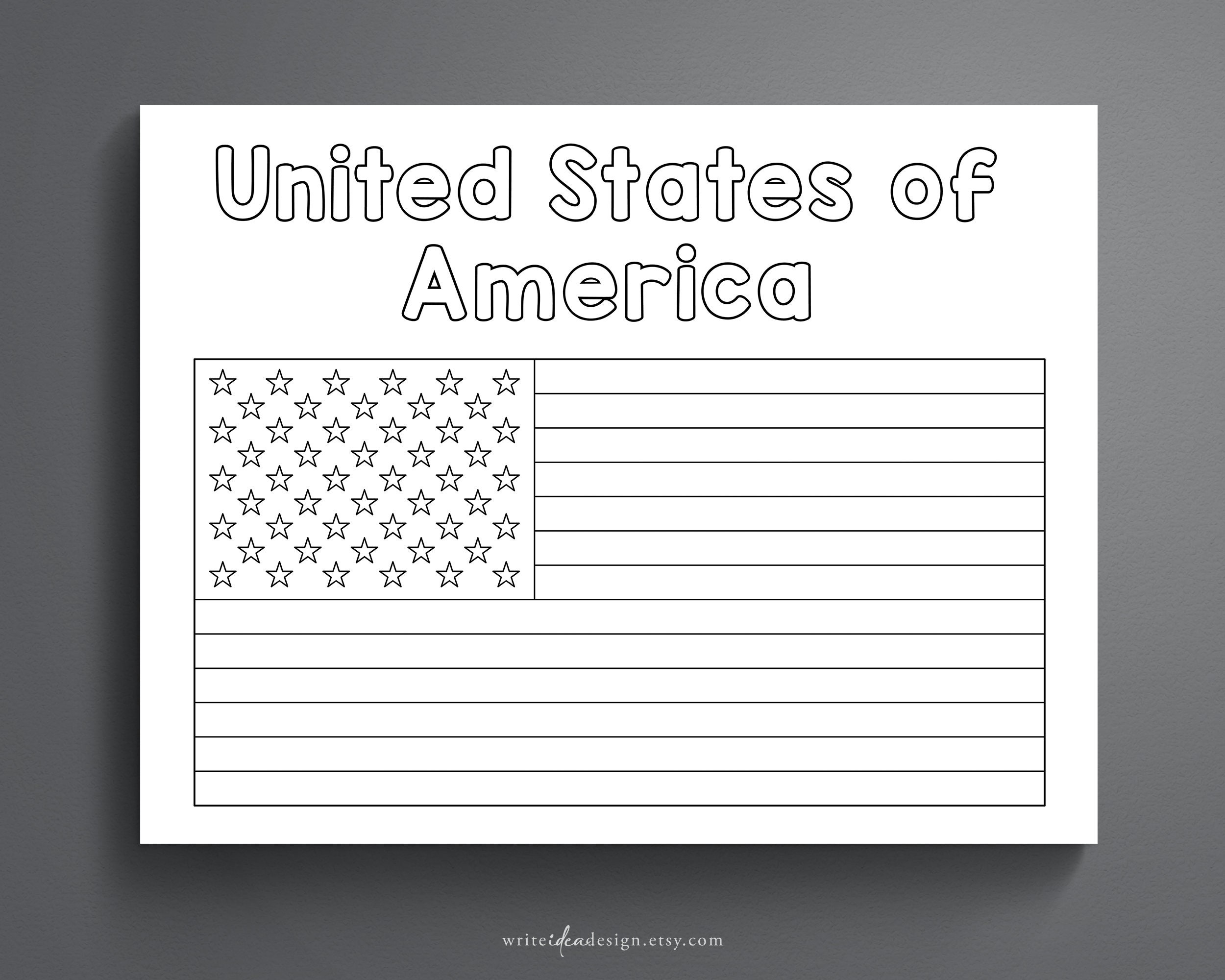 USA Flag Coloring Page Printable American Flag Activity PDF Etsy USA Flag Coloring Page Printable American Flag Activity PDF Etsy
