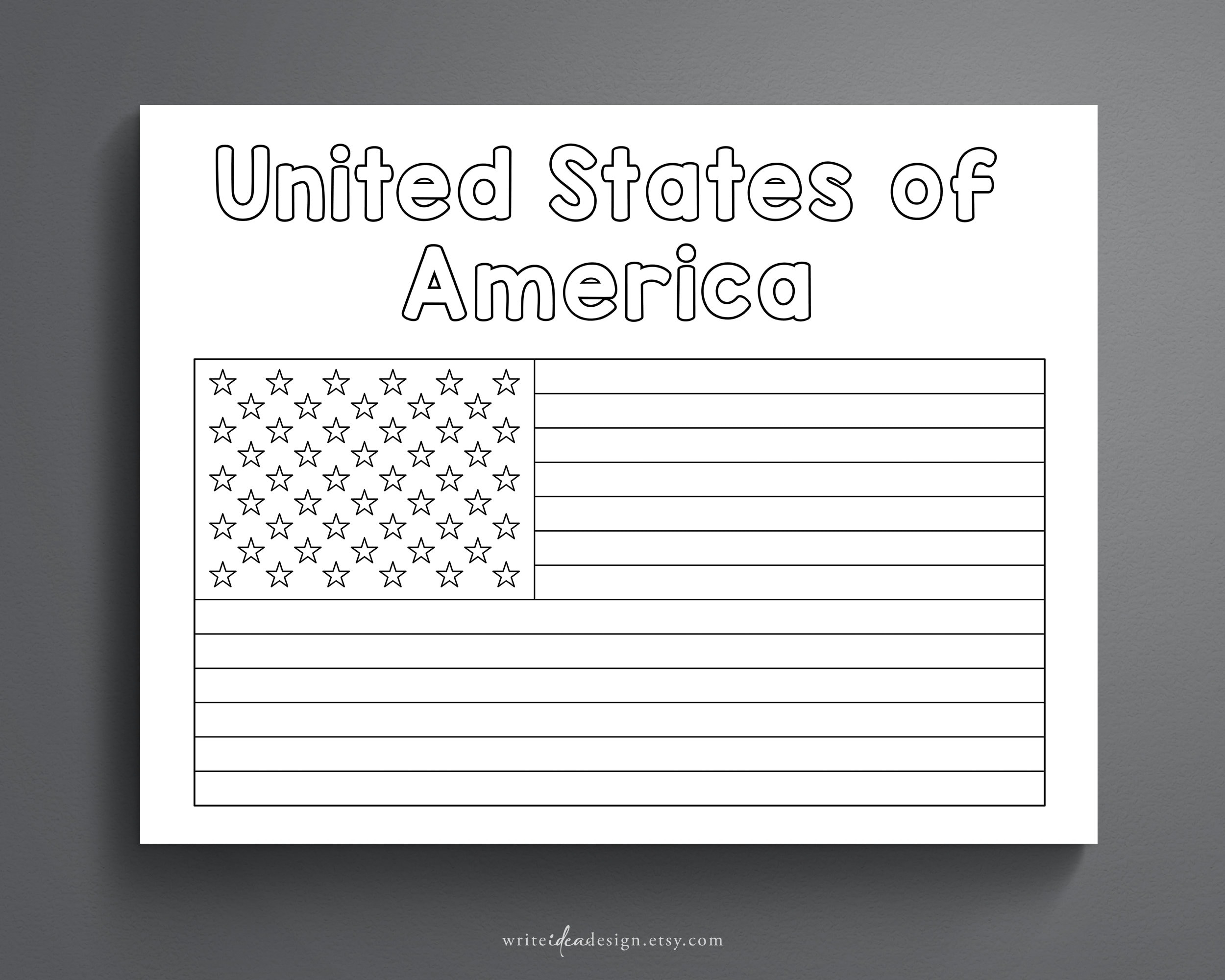 flag usa coloring page
