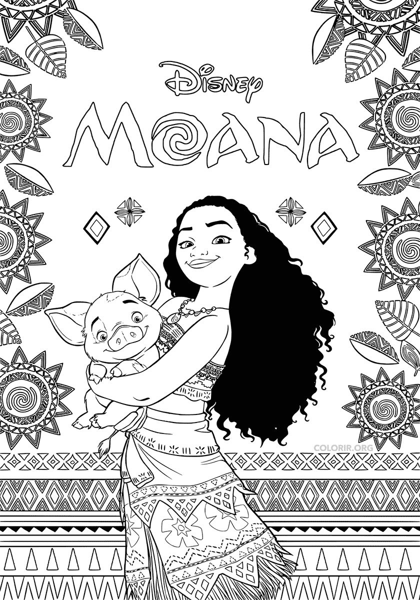 Vaiana Coloring Page For Kids Moana Coloring Pages