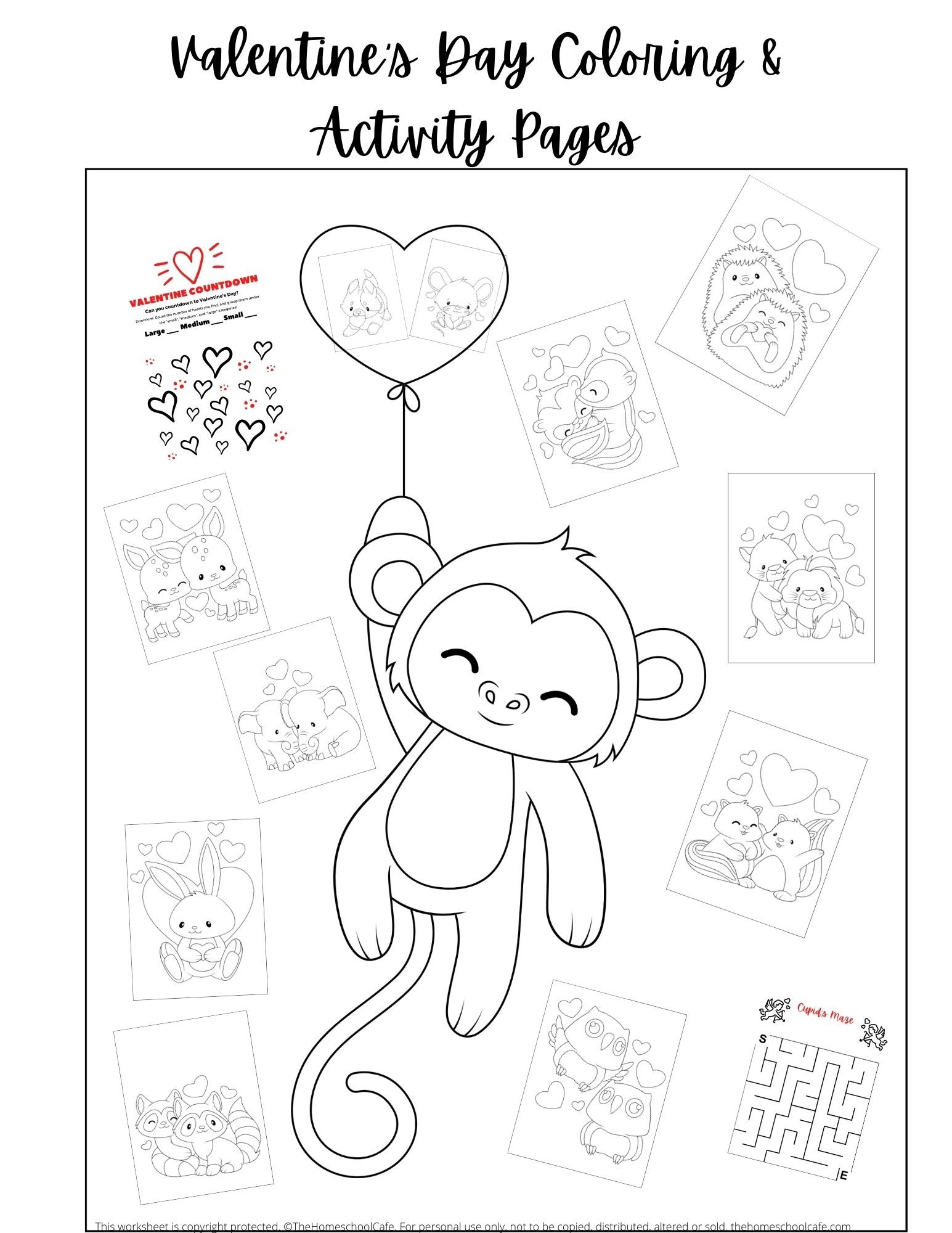 valentine coloring book pages