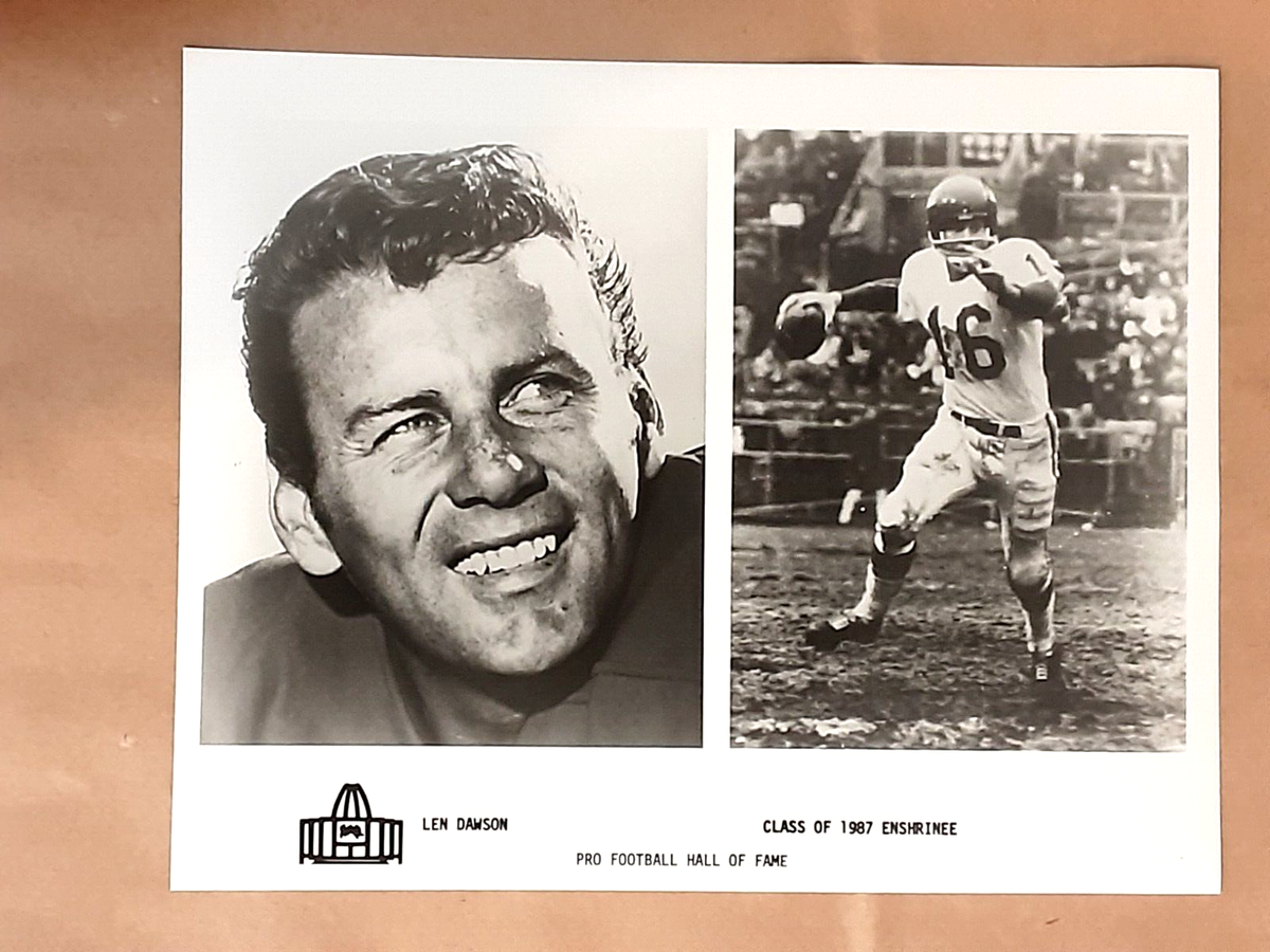 VINTAGE LEN DAWSON NFL FOOTBALL HALL OF FAME 8 10 PHOTOGRAPH EBay