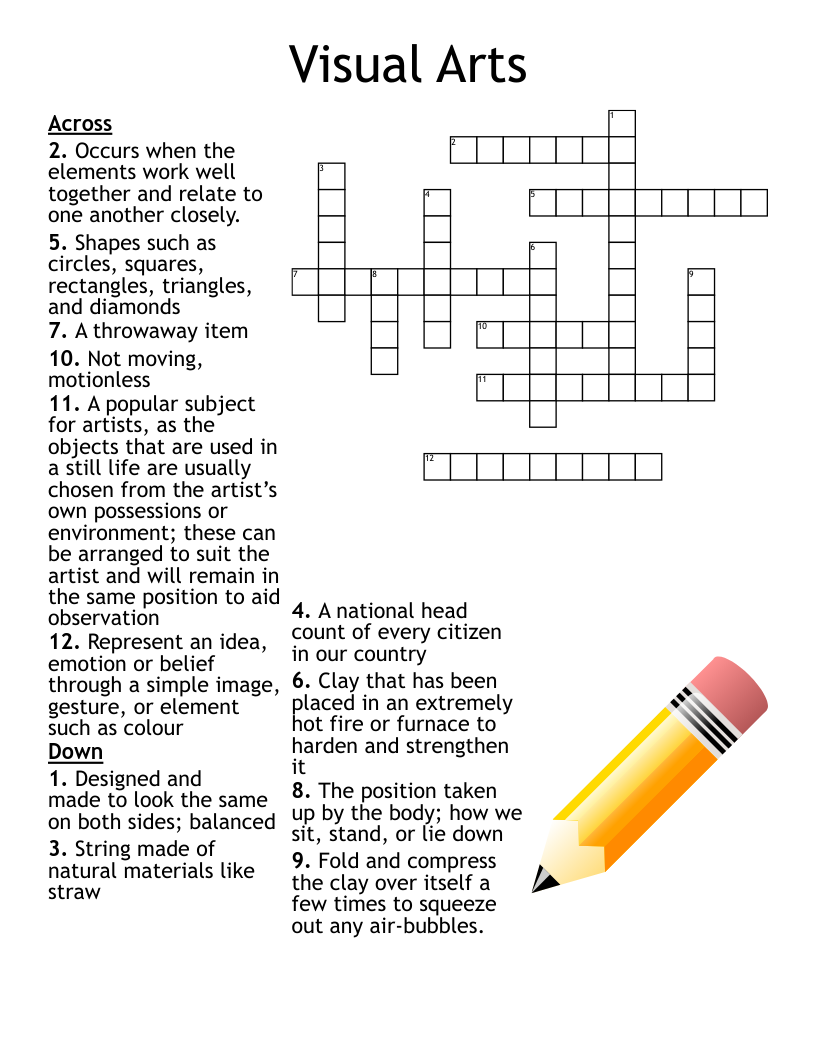Visual Arts Crossword WordMint