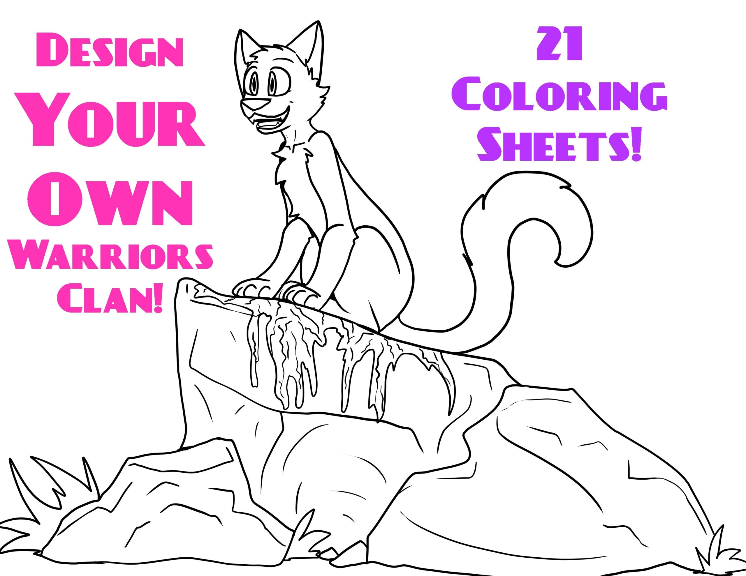 Warrior Cat Coloring Sheets Etsy