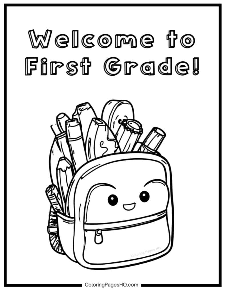 Welcome To School By Grade Coloring Pages Free PDF Printables Coloring Pages HQ