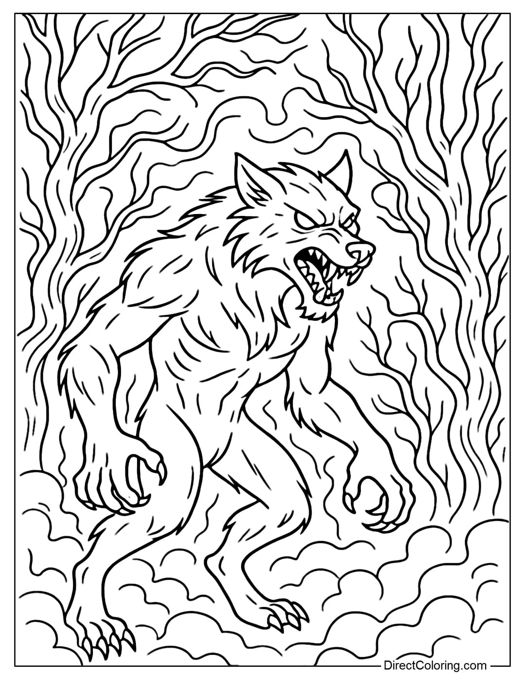 werewolf printable coloring pages