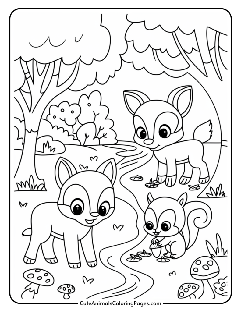 Woodland Animals Coloring Pages 4 Free Printable Pages Cute Animals Coloring Pages Woodland Animals Coloring Pages 4 Free Printable Pages Cute Animals Coloring Pages