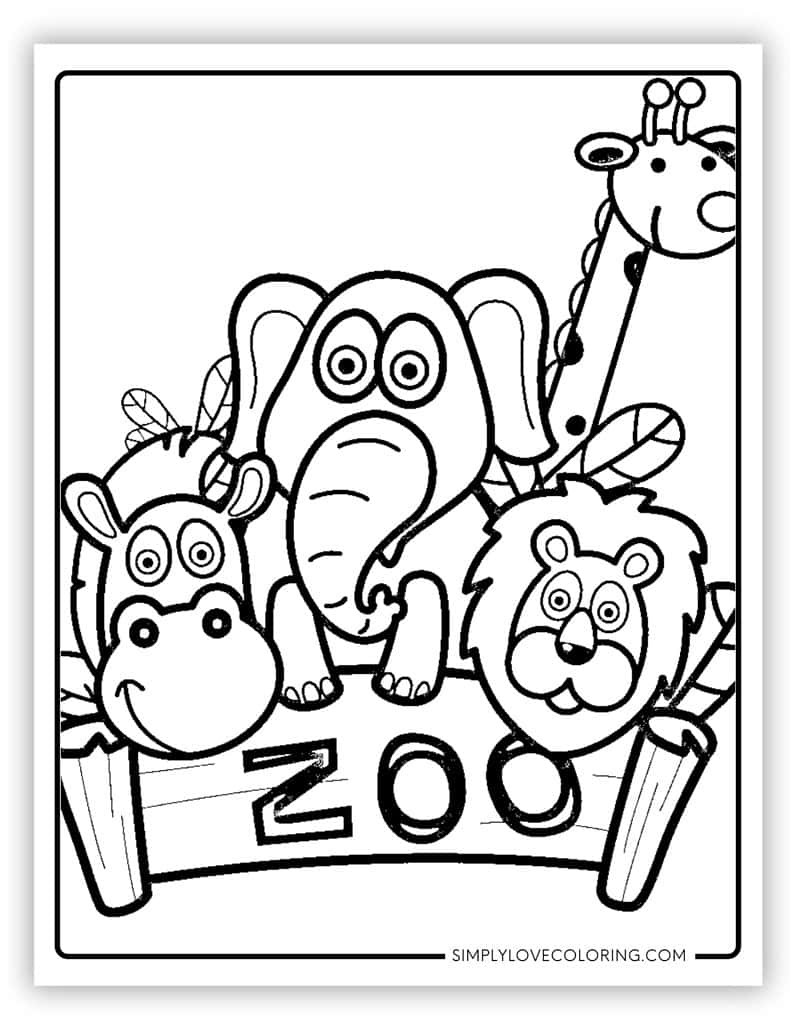 Zoo Coloring Pages Free PDF Printables Simply Love Coloring