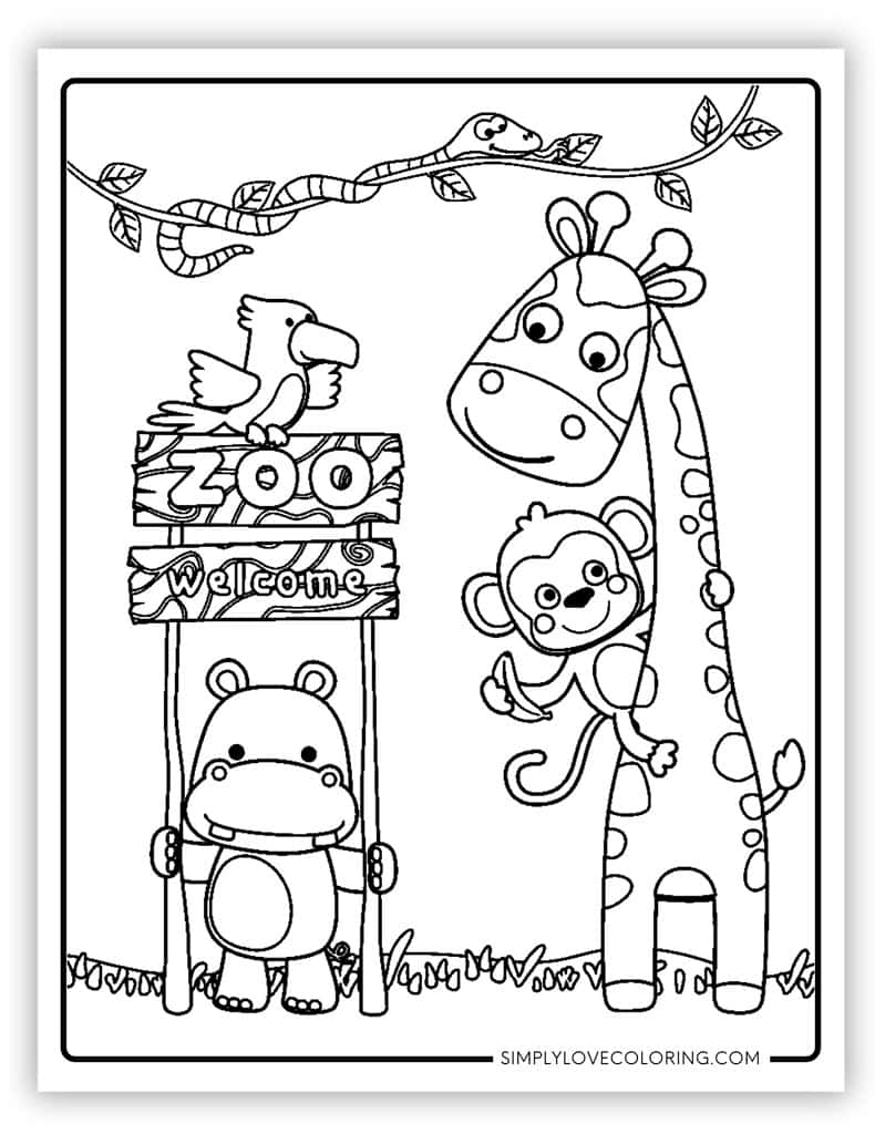 coloring pages of zoo