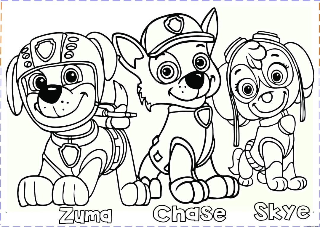 chase paw patrol coloring page